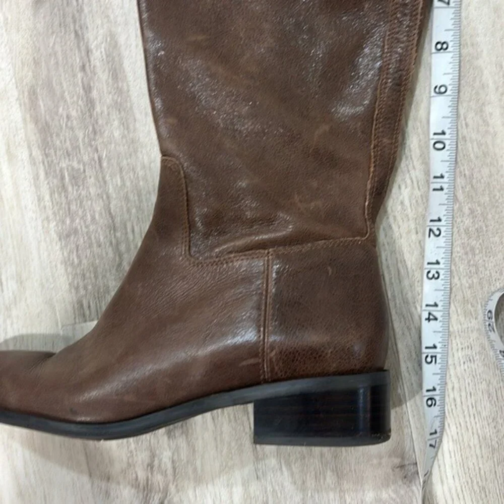 Franco Sarto Brown Leather Knee-High Boots  9.5